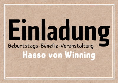 Geburtstag-Benefiz-Veranstaltung Hasso von Winning
